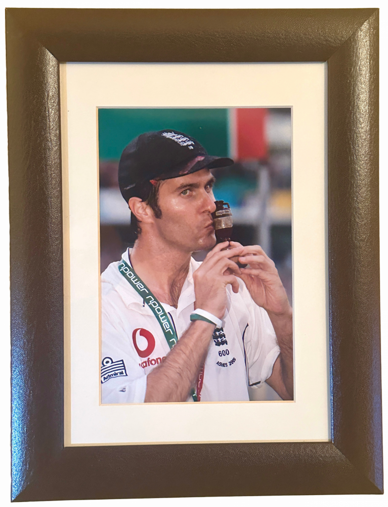Michael Vaughan Kisses Ashes Photo